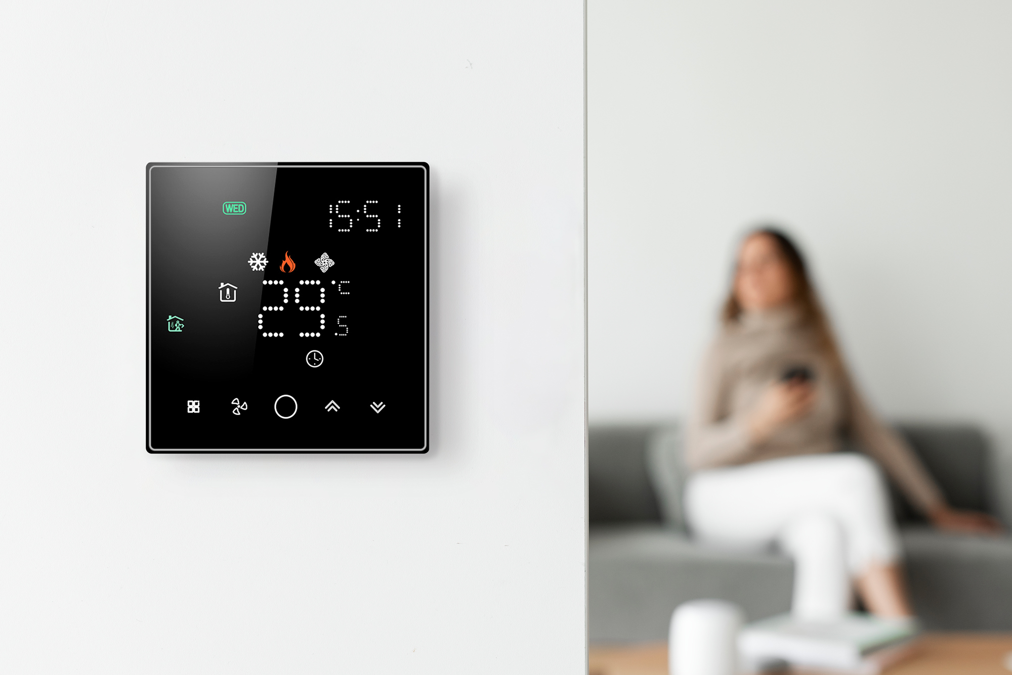 Control of the fan coil thermostat Mycond Block