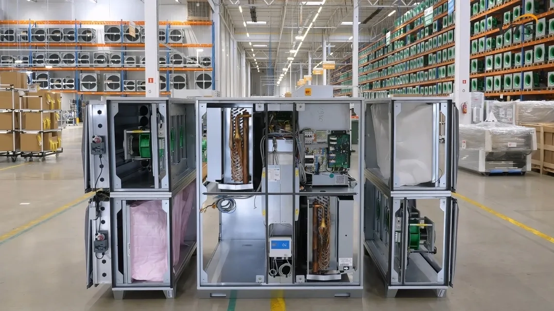 MyCond BreezMe HP internal structure heat pump unit production