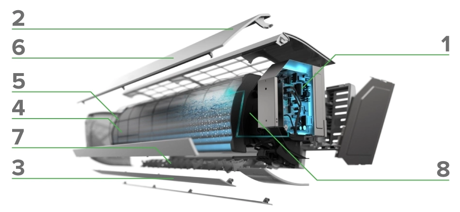 MyCond Διάγραμμα του επιτοίχιου συστήματος fan coil της σειράς MHW.
