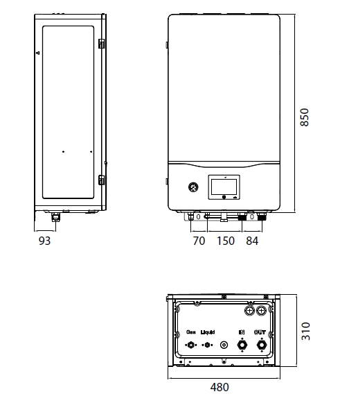 Συνολικές διαστάσεις του MyCond Hydro box - 1