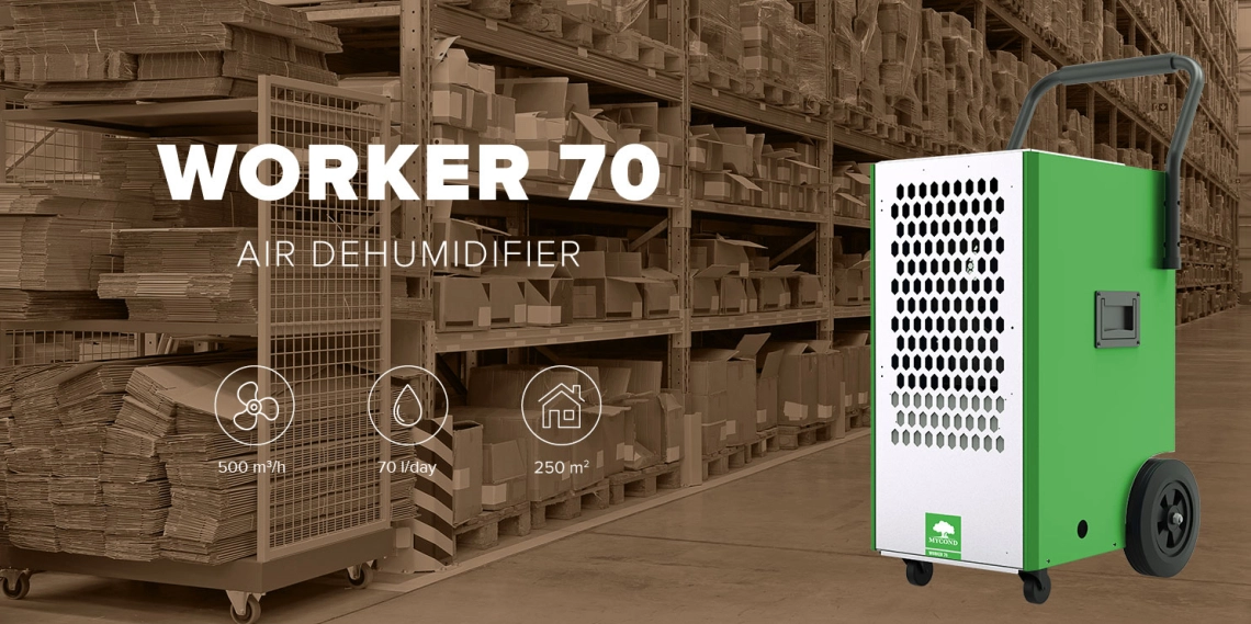 MyCond Worker για αποθήκη 70 l/ημέρα, 500 m³/h, επιφάνεια έως 250 m²